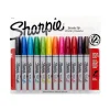 Sharpie Permanent Markers, Brush Tip, Assorted, 12/Pack (1810704)