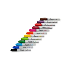 Sharpie Permanent Markers, Brush Tip, Assorted, 12/Pack (1810704)