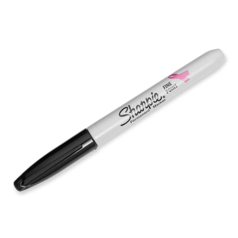 Sharpie Pink Ribbon Permanent Markers, Fine Tip, Black (1801743)