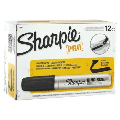 Sharpie Pro King Size Permanent Marker, Chisel Tip, Black Ink, Dozen (15001)