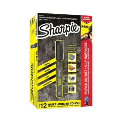 Sharpie PRO Permanent Markers, Fine Tip, Black, 12/Pack (2017818)