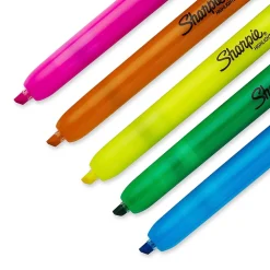 Sharpie Retractable Highlighter, Chisel Tip, Assorted, 5/Pack (28175PP)