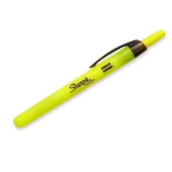 Sharpie Retractable Highlighter, Chisel Tip, Fluorescent Yellow, 5/Pack (1740822)