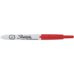 Sharpie Retractable Permanent Markers, Ultra Fine Tip, Red, 12/Pack (1735791)