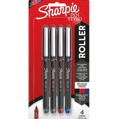 Sharpie Rollerball Pen, Needle Point Precision Pen, Assorted Color Ink, 4 Count (2093224)