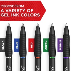 Sharpie S-Gel Retractable Gel Pens, 0.38 mm, Ultra Fine Point, Black Ink, Dozen (2140521)