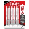 Sharpie S-Gel Retractable Gel Pen, Medium Point, 0.7mm, Black Ink, 8/Pack (2169762)