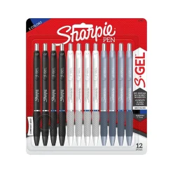 Sharpie S-Gel Retractable Gel Pen, Medium Point, Assorted Ink, Dozen (2129832)