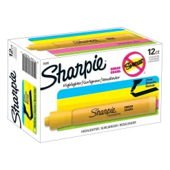 Sharpie Tank Highlighter, Chisel Tip, Yellow, Dozen (25005)