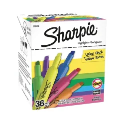 Sharpie Tank Highlighter, Chisel Tip, Assorted, 36/Pack (2133496)