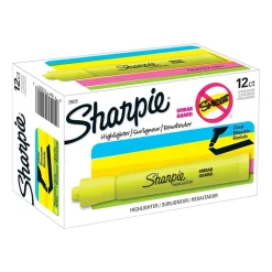 Sharpie Tank Highlighter, Chisel Tip, Fluorescent Yellow, Dozen (25025)