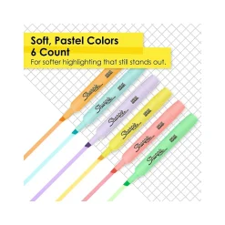 Sharpie Tank Highlighters, Chisel Tip, Assorted Colors, 6/Pack (2157488)