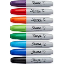 Sharpie Tank Permanent Marker, Chisel Tip, Assorted, 8/Pack (38250PP)