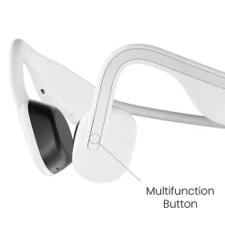 Shokz OpenMove Bone-Conduction Open-Ear Lifestyle Headphones with Microphones, White (S661-ST-WT-US)