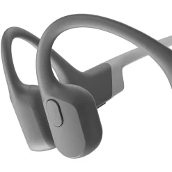 Shokz OpenRun Bone-Conduction Open-Ear Sport Headphones with Microphones, Gray (S803-ST-GY-US)
