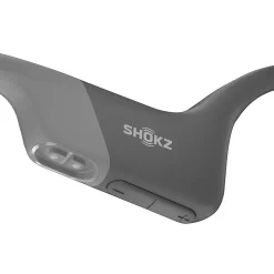 Shokz OpenRun Bone-Conduction Open-Ear Sport Headphones with Microphones, Gray (S803-ST-GY-US)
