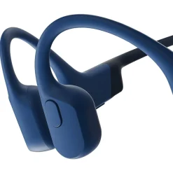Shokz OpenRun Bone-Conduction Open-Ear Sport Headphones with Microphones,Blue (S803-ST-BL-US)