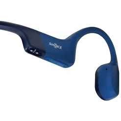 Shokz OpenRun Bone-Conduction Open-Ear Sport Headphones with Microphones,Blue (S803-ST-BL-US)