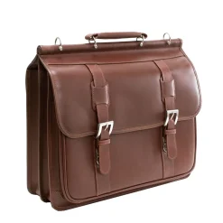 Siamod MANAROLA, SIGNORINI, Oil Pull-Up Leather, Double Compartment Laptop Briefcase, Cognac (25594)