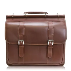 Siamod MANAROLA, SIGNORINI, Oil Pull-Up Leather, Double Compartment Laptop Briefcase, Cognac (25594)