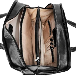 Siamod VERNAZZA, CARUGETTO, Napa Cashmere Leather, Patented Detachable -Wheeled Laptop Briefcase, Black (45295)