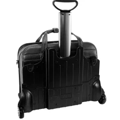 Siamod VERNAZZA, CARUGETTO, Napa Cashmere Leather, Patented Detachable -Wheeled Laptop Briefcase, Black (45295)