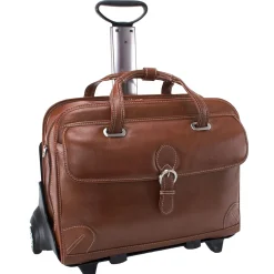 Siamod VERNAZZA, CARUGETTO, Napa Cashmere Leather, Patented Detachable -Wheeled Laptop Briefcase, Cognac (45294)