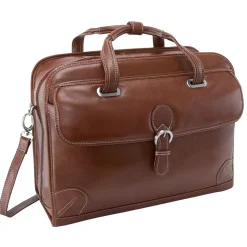 Siamod VERNAZZA, CARUGETTO, Napa Cashmere Leather, Patented Detachable -Wheeled Laptop Briefcase, Cognac (45294)