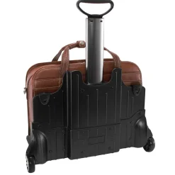 Siamod VERNAZZA, CARUGETTO, Napa Cashmere Leather, Patented Detachable -Wheeled Laptop Briefcase, Cognac (45294)
