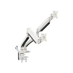 SIIG Dual Monitor Aluminum Heavy Duty Desk Mount with USB and Audio Ports Arm, Up to 35", White (CE-MT3211-S1)