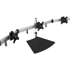 SIIG Easy-Adjust Triple Monitor Desk Stand Adjustable, Up to 27", Black/Silver (CEMT2111S1)