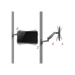 SIIG High Premium Aluminum Gas Spring Wall Mount - Single Monitor Arm, Up to 32", Black (CE-MT2L12-S1)
