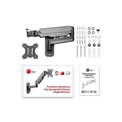 SIIG High Premium Aluminum Gas Spring Wall Mount - Single Monitor Arm, Up to 32