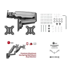 SIIG High Premium Aluminum Gas Spring Wall Mount Dual Monitor 17