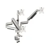 SIIG Triple Monitor Aluminum Gas Spring Desk Mount - 13" to 32" Arm, Up, Silver (CE-MT3611-S1)