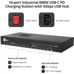 SIIG USB-C to USB-C Charging Station, Black (ID-US0B11-S2)