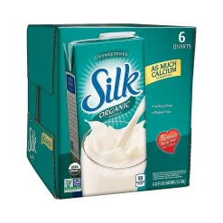 Silk Organic Unsweetened Original Lactose Free Soy Milk, 32 oz., 6/Carton (WWI00106)