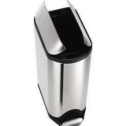 simplehuman Butterfly Step Trash Can, Fingerprint-Proof Stainless Steel, 12 Gallon (CW1897)