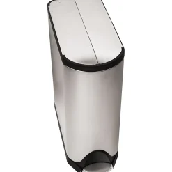 simplehuman Butterfly Step Trash Can, Fingerprint-Proof Stainless Steel, 12 Gallon (CW1897)