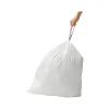 simplehuman Code P 13-16 Gallon Trash Bag, 9" x 12", Low Density, 1.4 mil, White, 200 Bags/Box (CW0274)