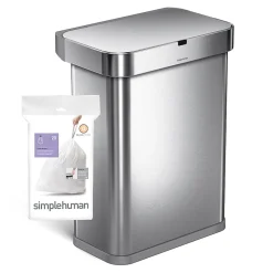 simplehuman Code Q 13-17 Gallon Trash Bag, 6.5
