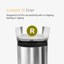 simplehuman Code R 2.6 Gallon Trash Bag, Low Density, White, 240 Bags/Box (CW0253)