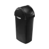 simplehuman Indoor Swing Lid Trash Can, Black Plastic, 16 Gal. (CW1333)