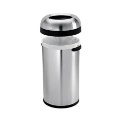 simplehuman Indoor Trash Can with Lid, Brushed Stainless Steel, 16 Gallon (CW1407)