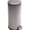 simplehuman® Round Step Can, 8 Gallon, Fingerprint-proof Stainless Steel, 25.6"H x 15.1"W x 12.4"D