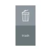 simplehuman Trash Magnetic Sorting Label, 8" x 4", Gray/Light Gray, 2/Pack (KT1170)