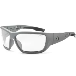 Skullerz BALDR-AF Safety Glasses, Anti-Fog Clear Lens, Matte Gray (57103)