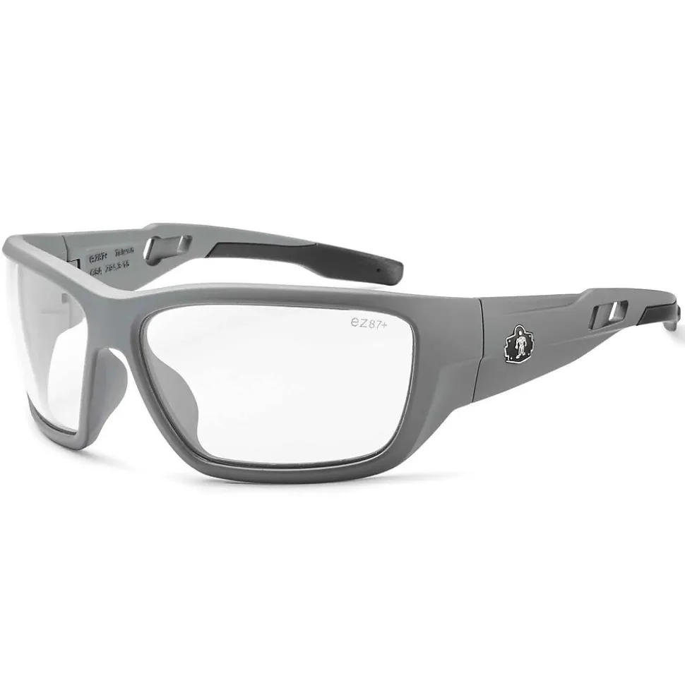 Skullerz BALDR-AF Safety Glasses, Anti-Fog Clear Lens, Matte Gray (57103)