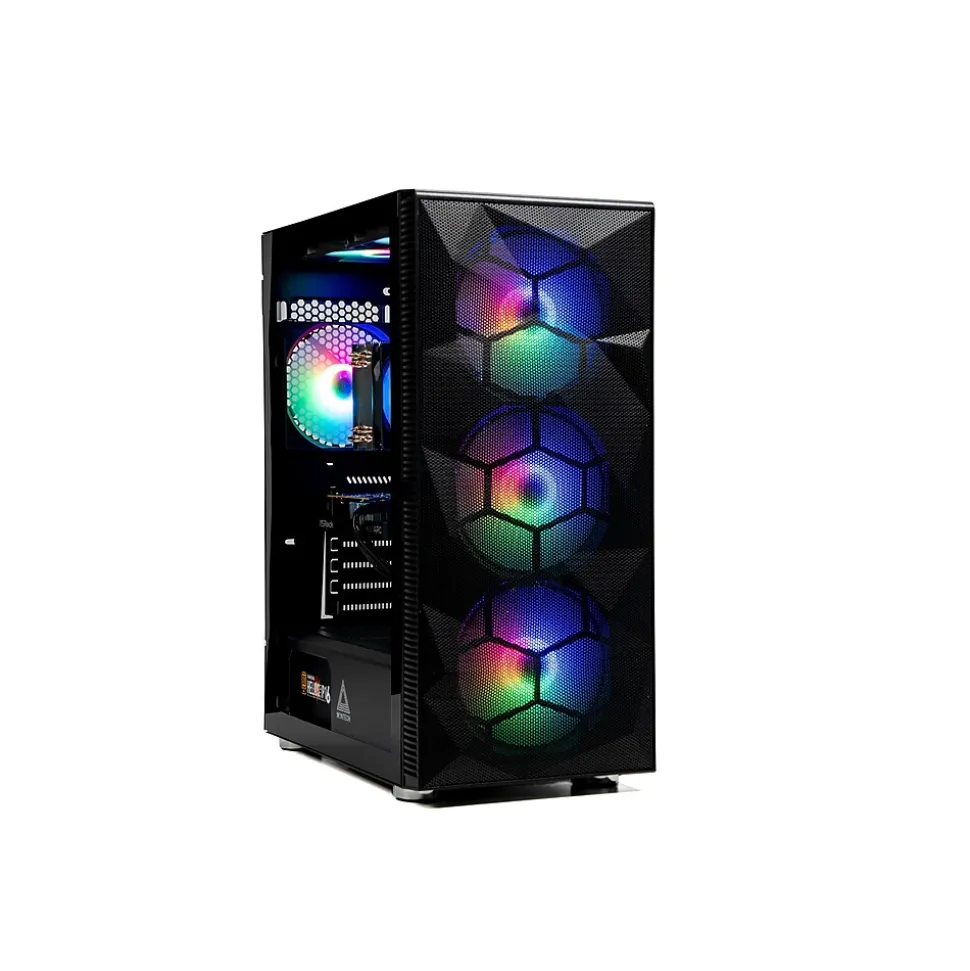 Skytech Storm Gaming Desktop, AMD Ryzen 5 5600G, 16GB RAM, 1TB SSD, Intel Arc A380 Graphics, Black