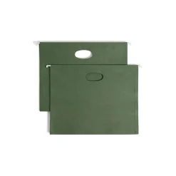 Smead 100% Recycled Hanging File Jacket, 3 1/2" Expansion, Letter Size, Standard Green, 10/Box (64226)